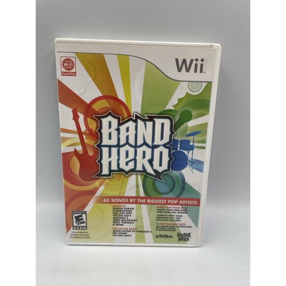 Band Hero Wii (Nintendo Wii, 2009) COMPLETE With Manual, Tested - Picture 1 of 5